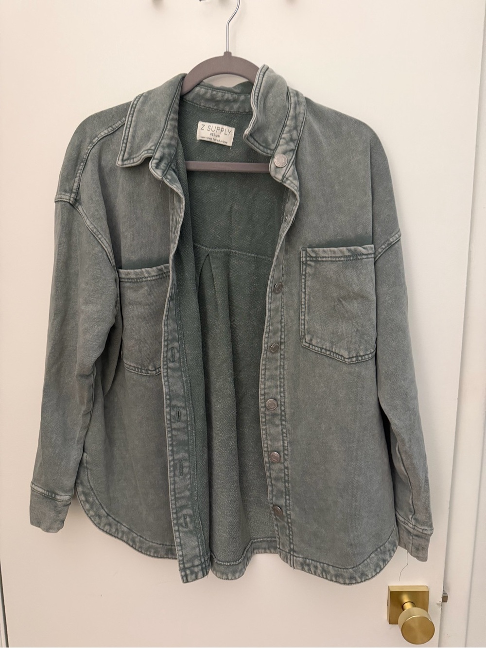 Z Supply Washed Sage Green Overshirt Jacket